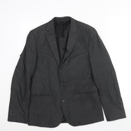 ASOS Mens Grey Polyester Jacket Suit Jacket Size 38 Regular