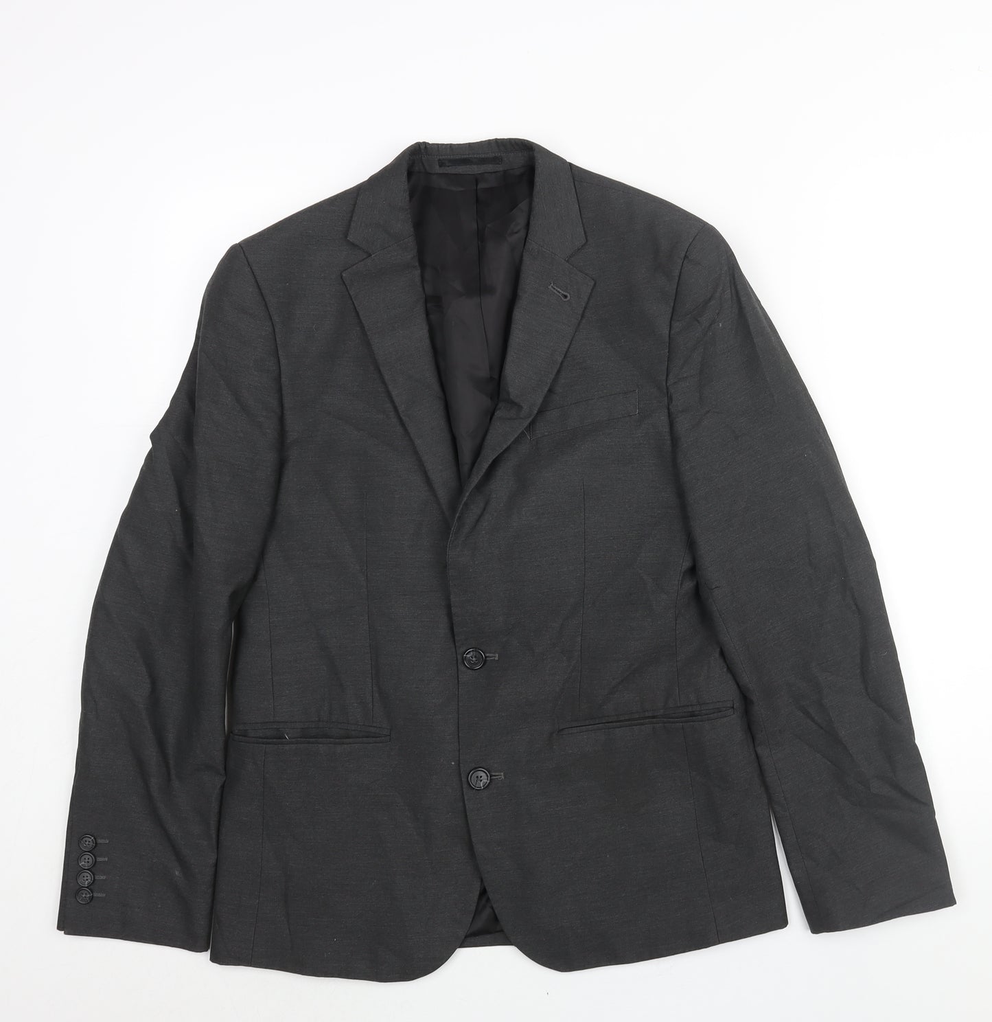 ASOS Mens Grey Polyester Jacket Suit Jacket Size 38 Regular