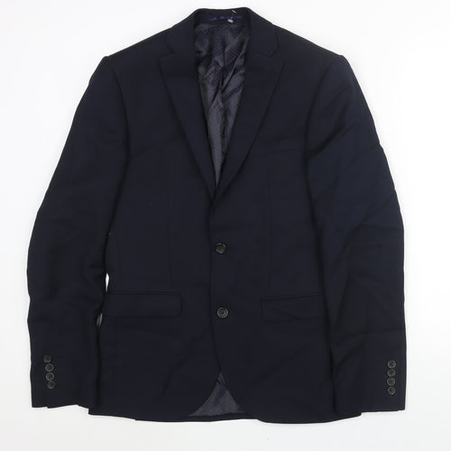 NEXT Mens Blue Wool Jacket Suit Jacket Size 38 Regular