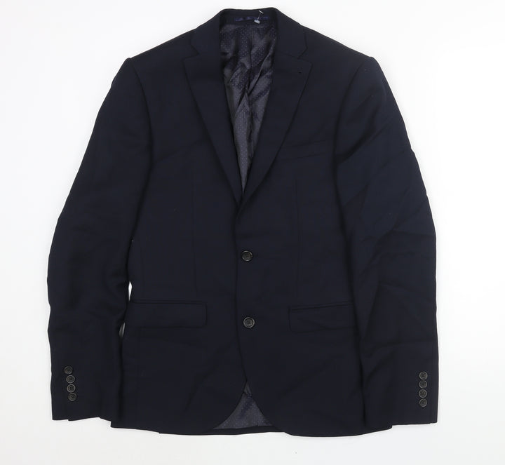NEXT Mens Blue Wool Jacket Suit Jacket Size 38 Regular