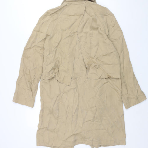 Topshop Womens Beige Trench Coat Coat Size 12 Button
