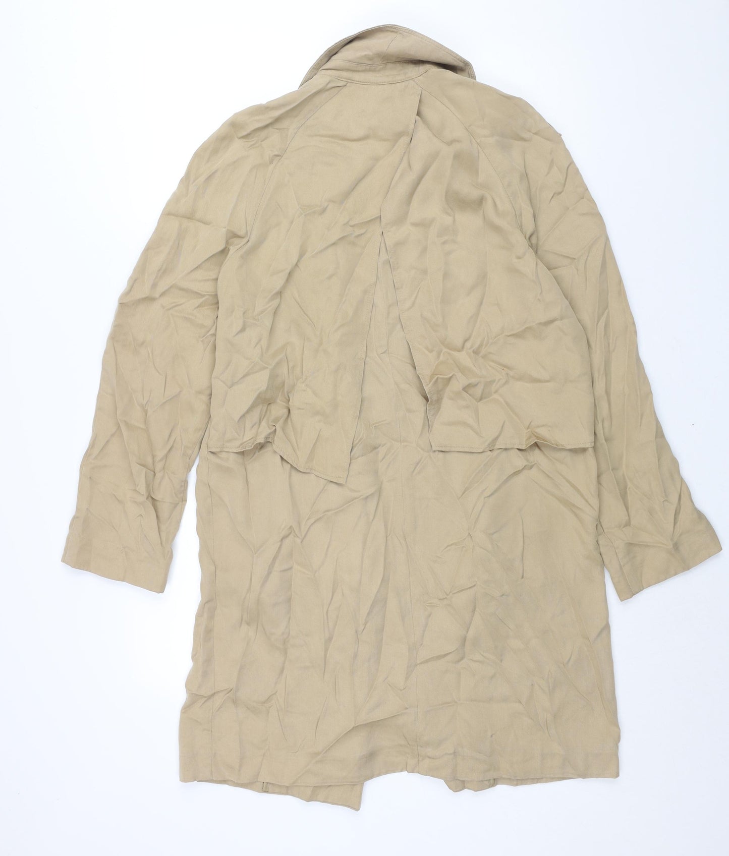 Topshop Womens Beige Trench Coat Coat Size 12 Button