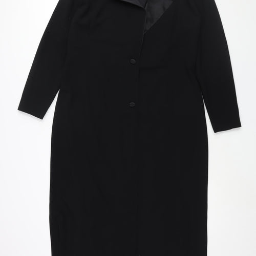 NEXT Womens Black Jacket Size 16 Button - Satin Lapel