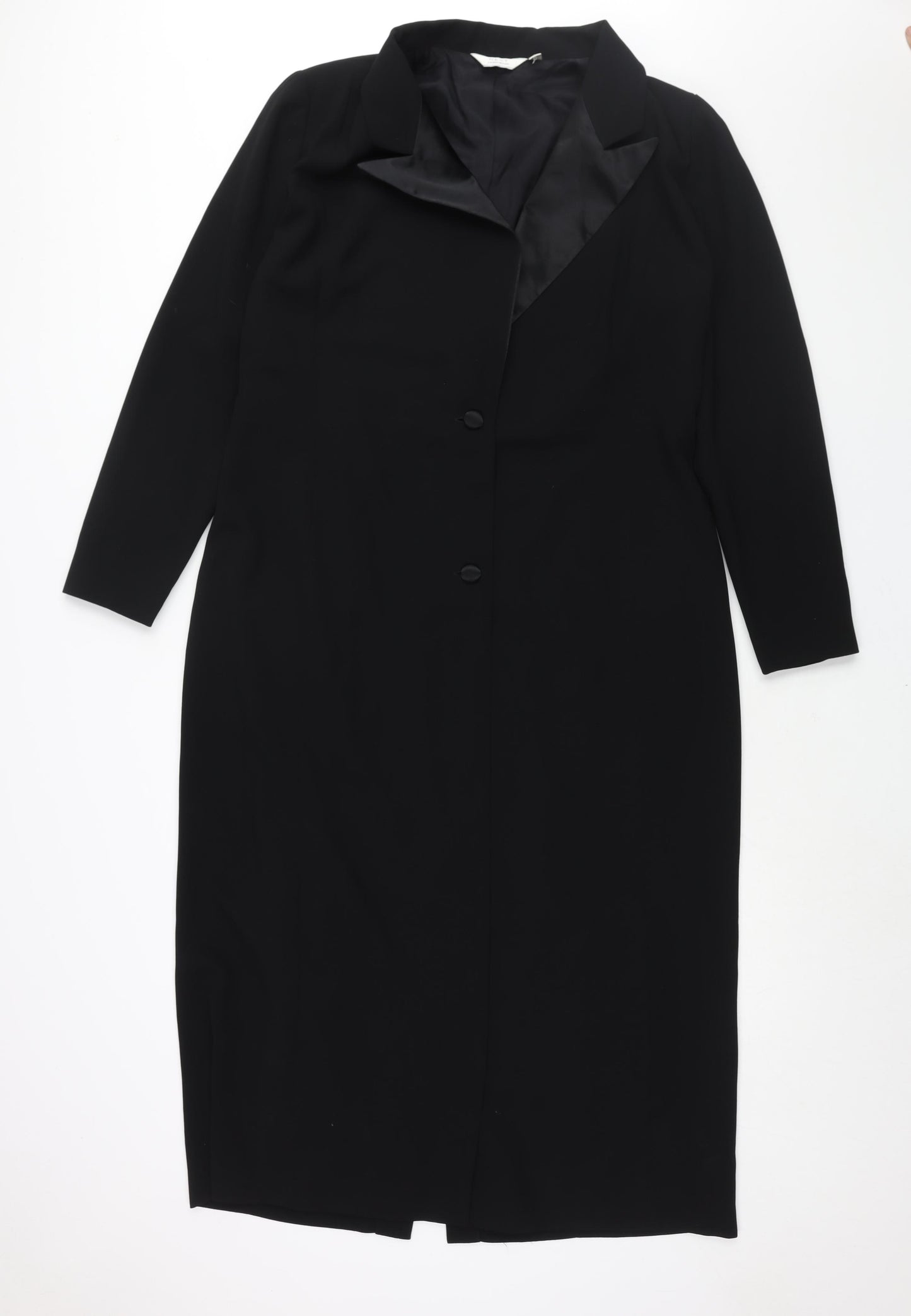 NEXT Womens Black Jacket Size 16 Button - Satin Lapel