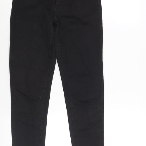 Marks and Spencer Womens Black Cotton Skinny Jeans Size 6 L26 in Regular Zip