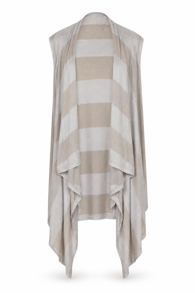 New York & Company Womens Green V-Neck Striped Viscose Cardigan Jumper Size XL - Waterfall Front