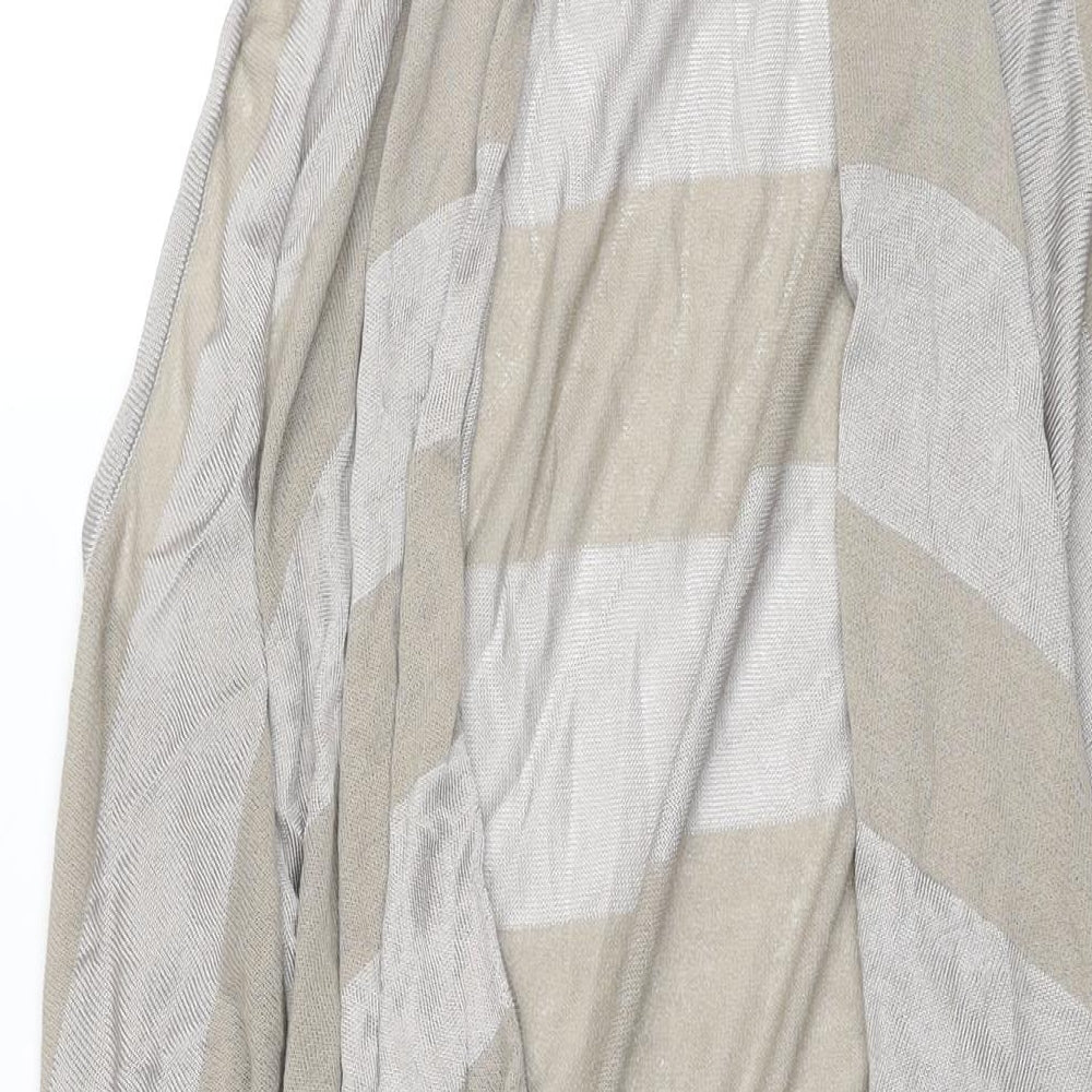 New York & Company Womens Green V-Neck Striped Viscose Cardigan Jumper Size XL - Waterfall Front