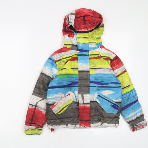 Billabong Boys Multicoloured Geometric Jacket Coat Size 6 Years Zip