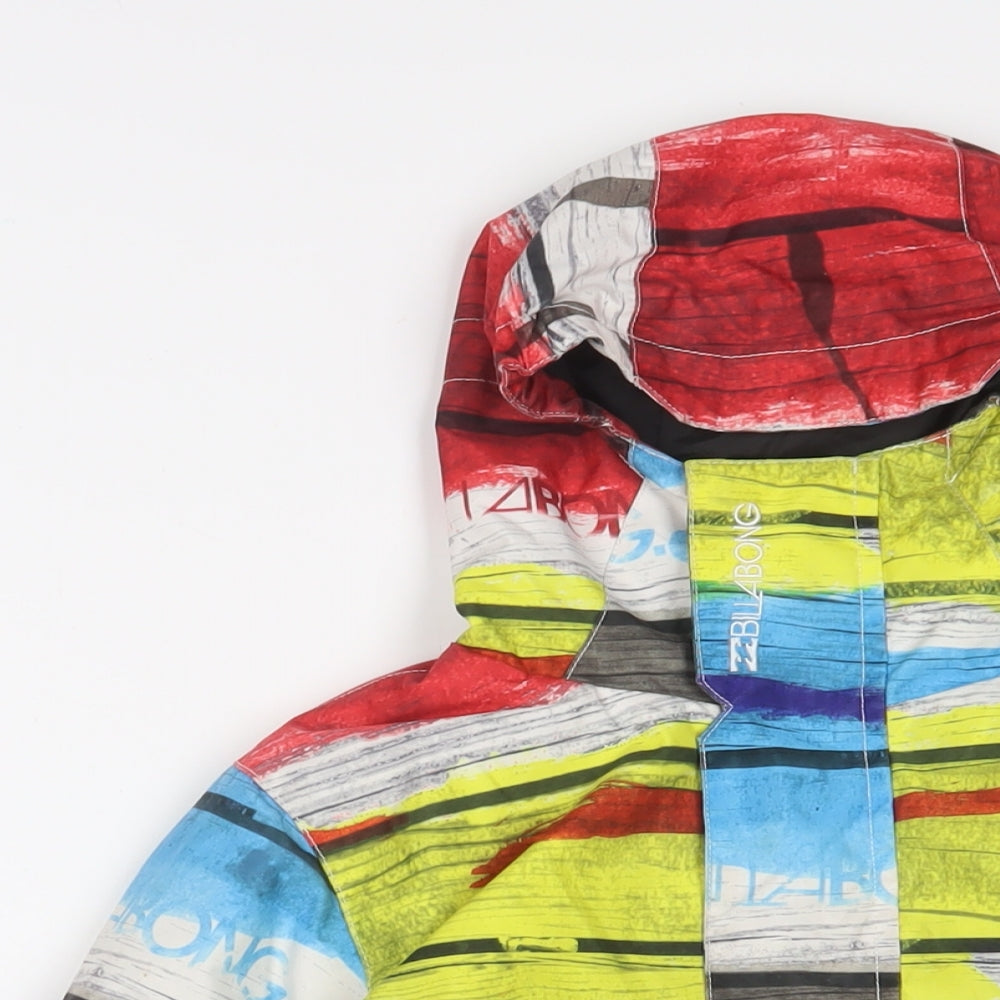 Billabong Boys Multicoloured Geometric Jacket Coat Size 6 Years Zip