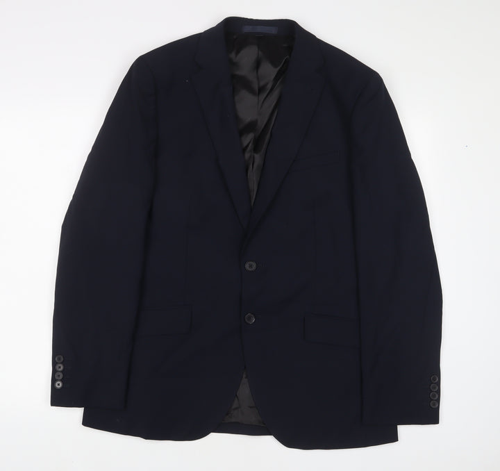 Autograph Mens Blue Wool Jacket Suit Jacket Size 40 Regular - Inside pockets
