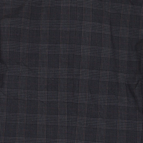 Marks and Spencer Mens Grey Plaid Jacket Coat Size M Button - Pockets