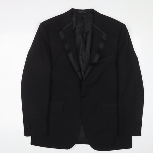 issimo Mens Black Wool Jacket Suit Jacket Size 42 Regular