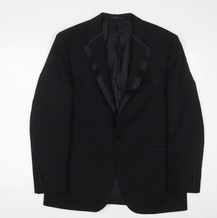 issimo Mens Black Wool Jacket Suit Jacket Size 42 Regular