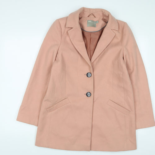 ASOS Womens Pink Overcoat Coat Size 10 Button