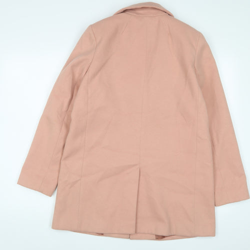 ASOS Womens Pink Overcoat Coat Size 10 Button
