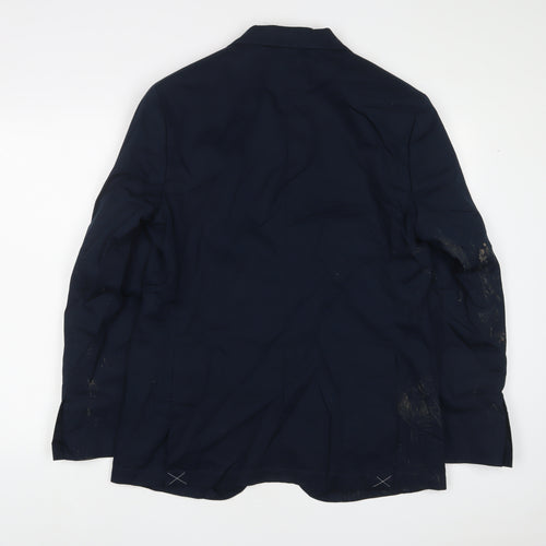 Marks and Spencer Mens Blue Cotton Jacket Suit Jacket Size 40 Regular