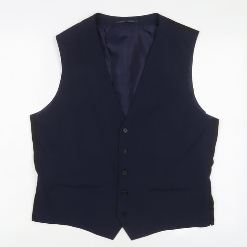 Ventura Mens Blue Polyester Jacket Suit Waistcoat Size 42 Regular