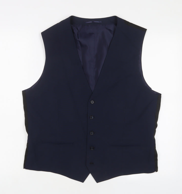 Ventura Mens Blue Polyester Jacket Suit Waistcoat Size 42 Regular