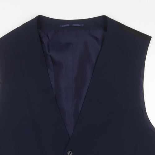 Ventura Mens Blue Polyester Jacket Suit Waistcoat Size 42 Regular