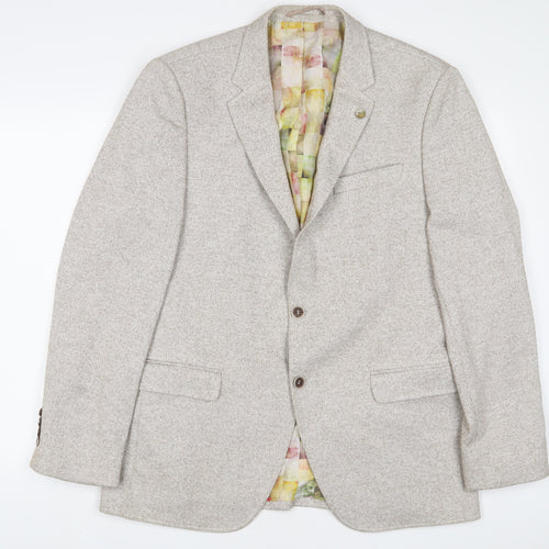 Vercini Mens Beige Polyester Jacket Suit Jacket Size 42 Regular
