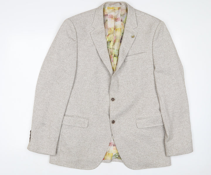 Vercini Mens Beige Polyester Jacket Suit Jacket Size 42 Regular