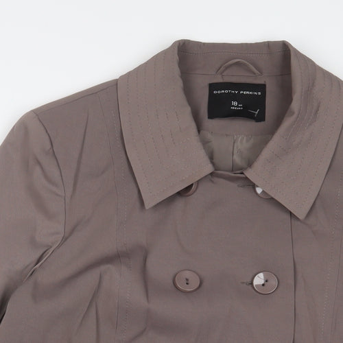 Dorothy Perkins Womens Brown Jacket Size 18 Button