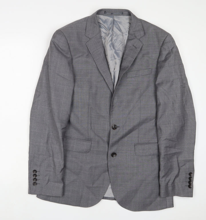 John Lewis Mens Grey Wool Jacket Suit Jacket Size 38 Regular