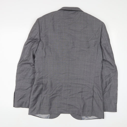 John Lewis Mens Grey Wool Jacket Suit Jacket Size 38 Regular