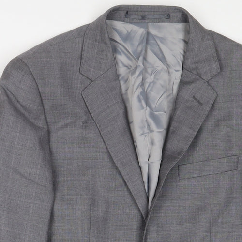 John Lewis Mens Grey Wool Jacket Suit Jacket Size 38 Regular