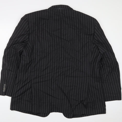 Torre Mens Grey Striped Wool Jacket Suit Jacket Size 46 Regular