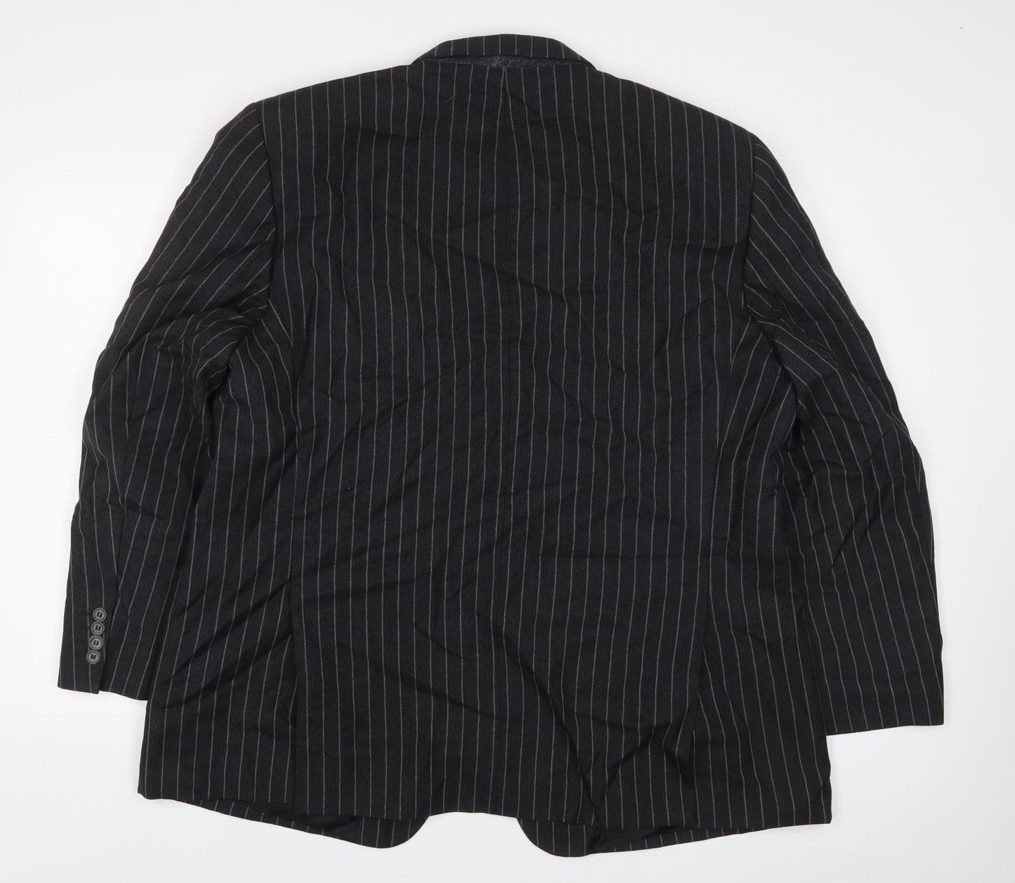 Torre Mens Grey Striped Wool Jacket Suit Jacket Size 46 Regular