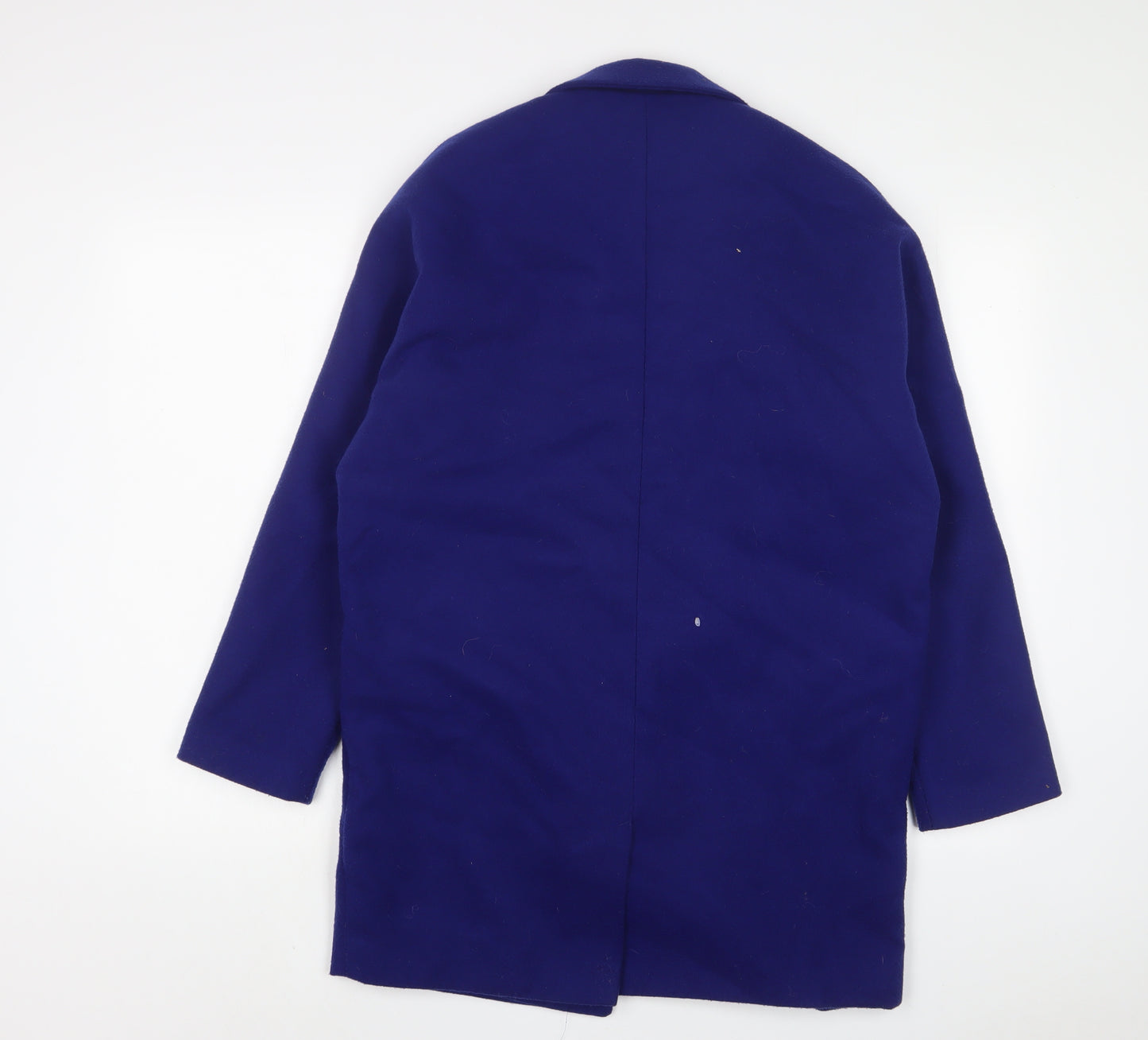 Topshop Womens Blue Overcoat Coat Size 10 Snap