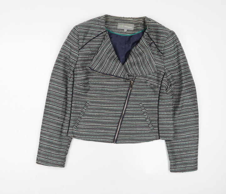 Marks and Spencer Womens Grey Geometric Jacket Size 14 Zip