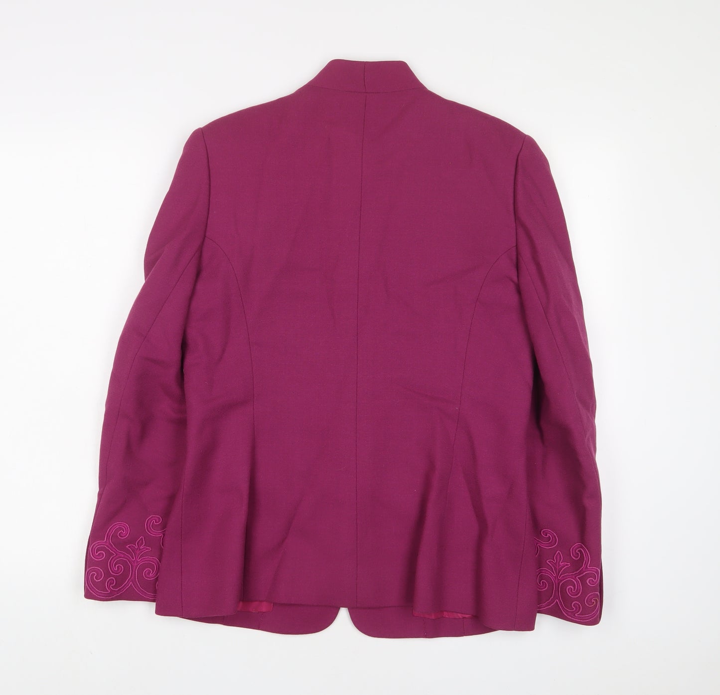 Hardy Amies Womens Purple Jacket Blazer Size 10 Button - Embroidered