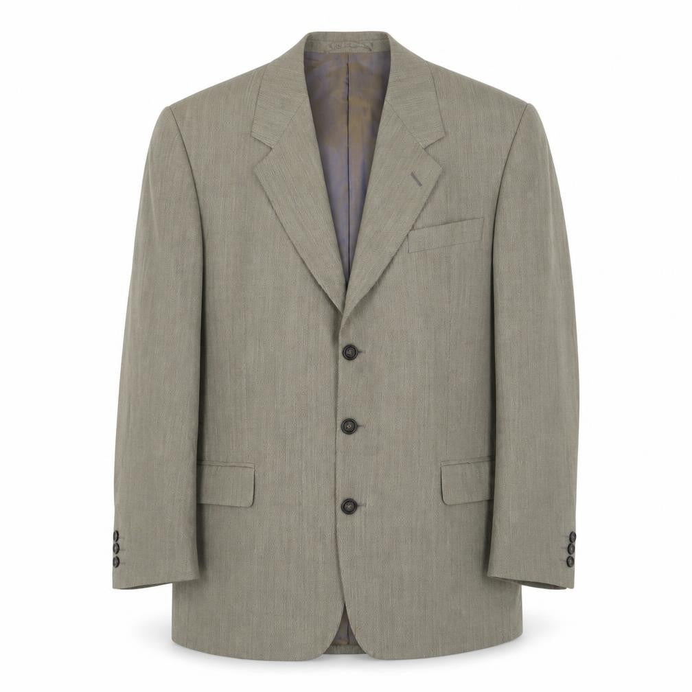 Front view of Culter & Co men’s green wool jacket suit jacket, size 38, regular