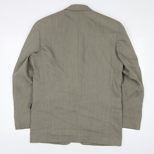 Culter & Co Mens Green Wool Jacket Suit Jacket Size 38 Regular