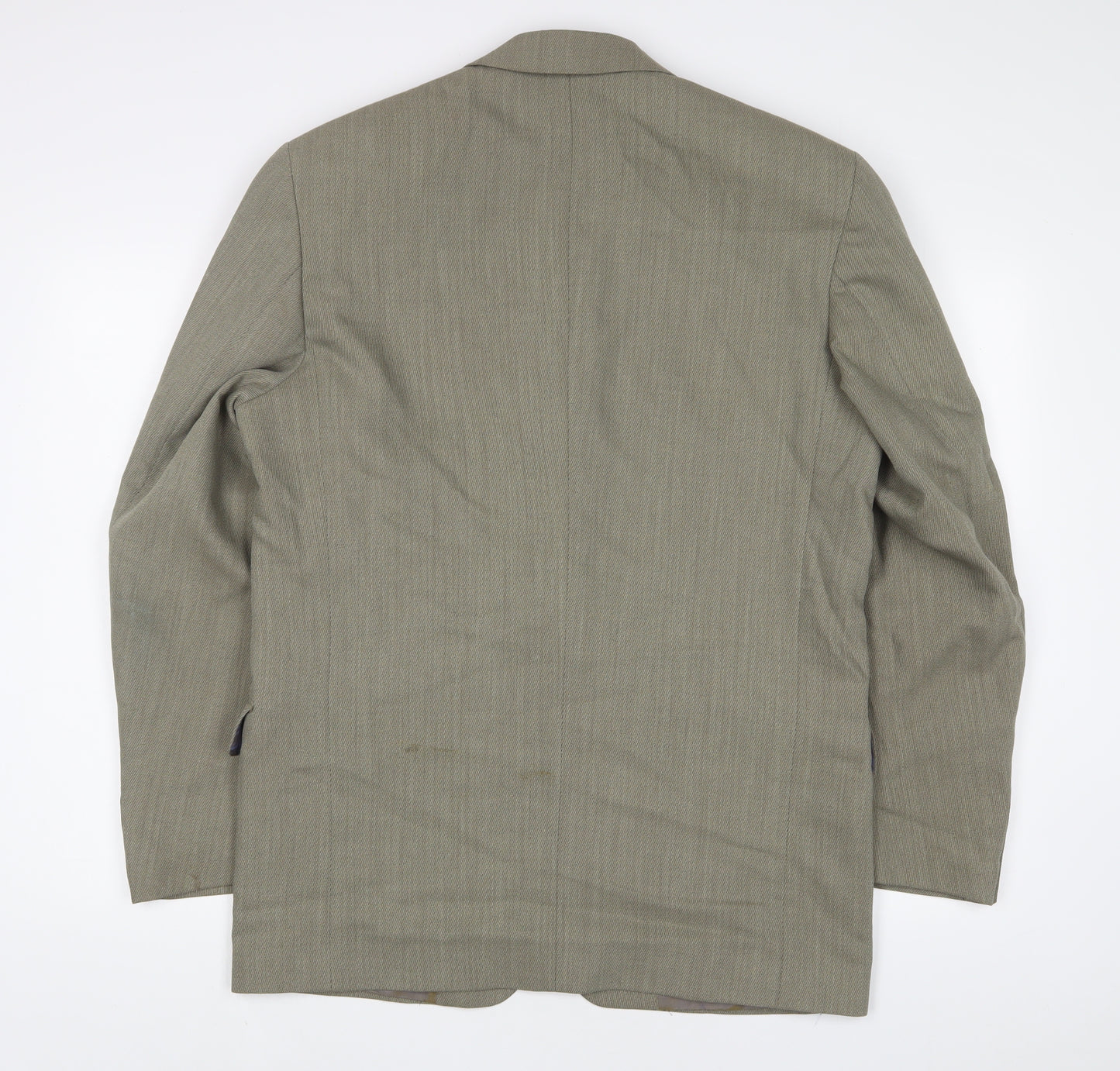 Culter & Co Mens Green Wool Jacket Suit Jacket Size 38 Regular