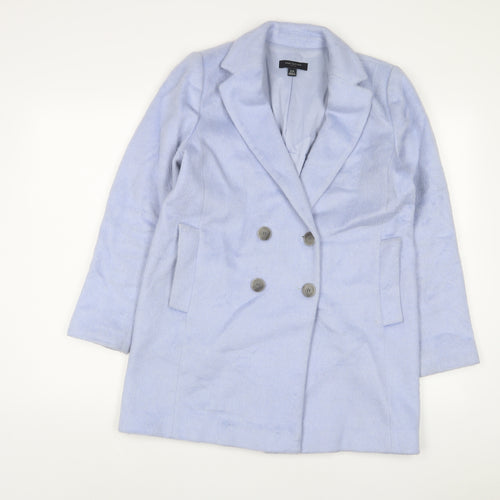 Ann Taylor Womens Blue Overcoat Coat Size S Button