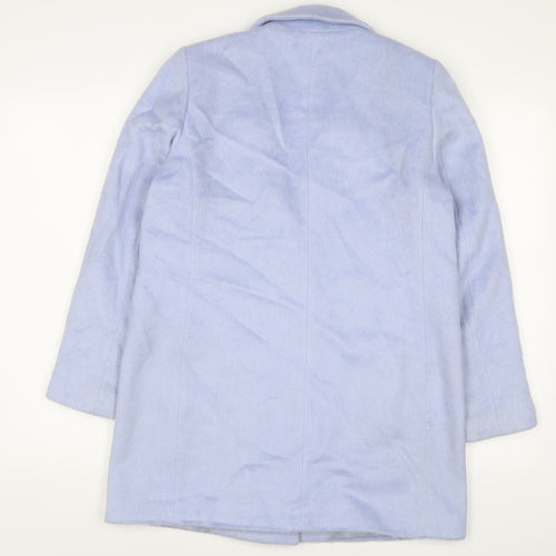 Ann Taylor Womens Blue Overcoat Coat Size S Button