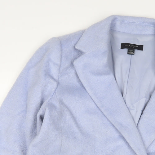 Ann Taylor Womens Blue Overcoat Coat Size S Button