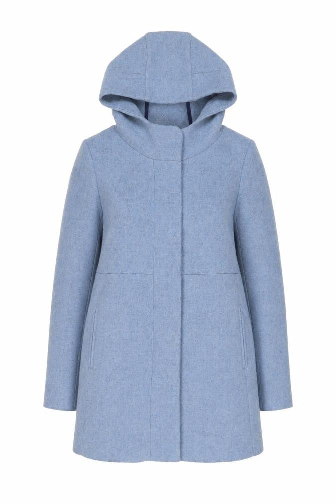 Front view of Zara women’s blue jacket, size XS, button
