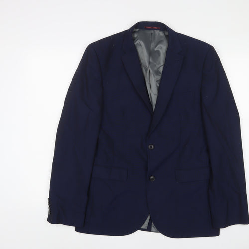 NEXT Mens Blue Wool Jacket Suit Jacket Size 40 Regular