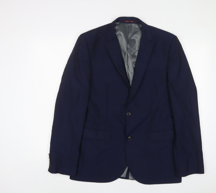 NEXT Mens Blue Wool Jacket Suit Jacket Size 40 Regular