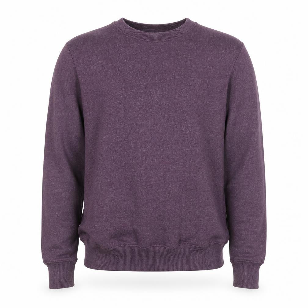 Front view of River Island men’s purple cotton pullover hoodie, size M