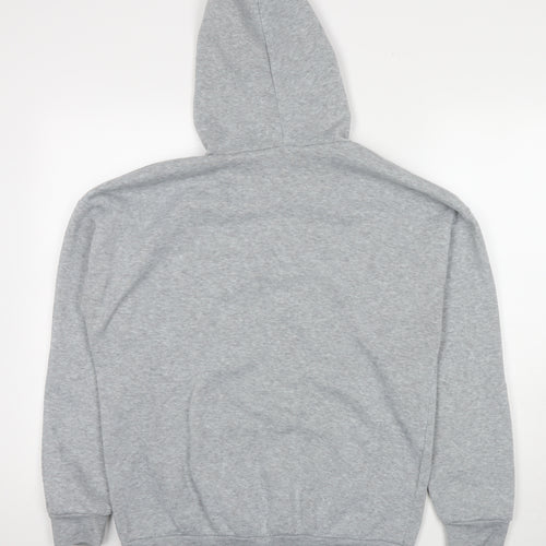 Vintage Womens Grey Polyester Pullover Hoodie Size L Pullover
