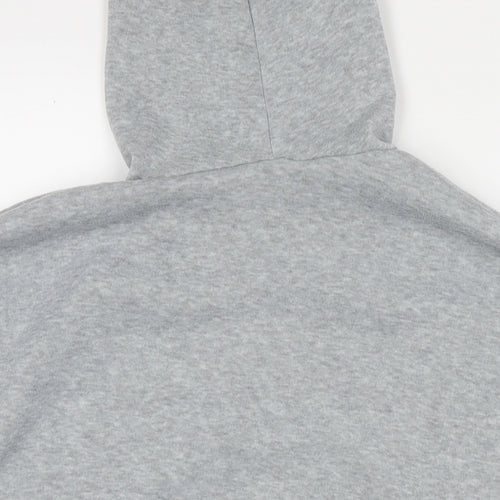 Vintage Womens Grey Polyester Pullover Hoodie Size L Pullover