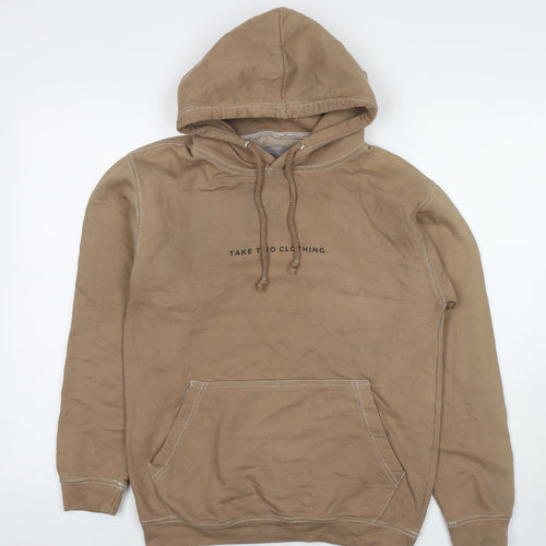 Take Two Clothing Mens Brown Polyester Pullover Hoodie Size S - Logo