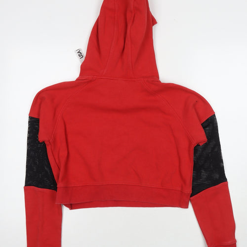 USA Pro Womens Red Cotton Pullover Hoodie Size 10 Pullover - Logo