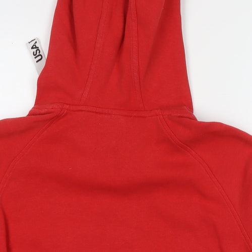 USA Pro Womens Red Cotton Pullover Hoodie Size 10 Pullover - Logo