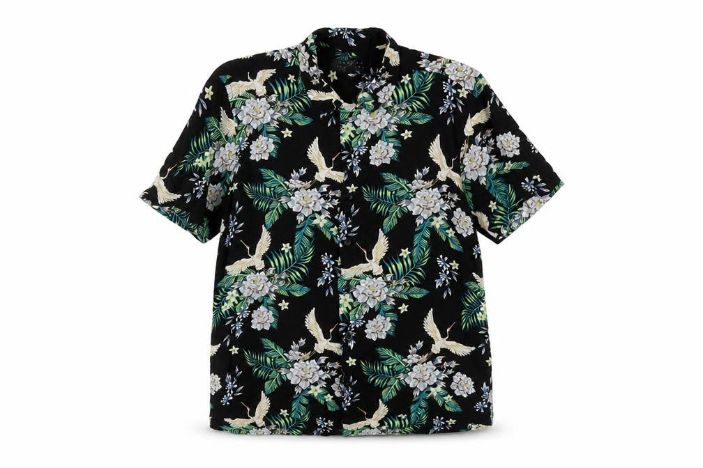 Front view of Broken Standard women’s multicoloured floral viscose basic button-up, size M, collared
